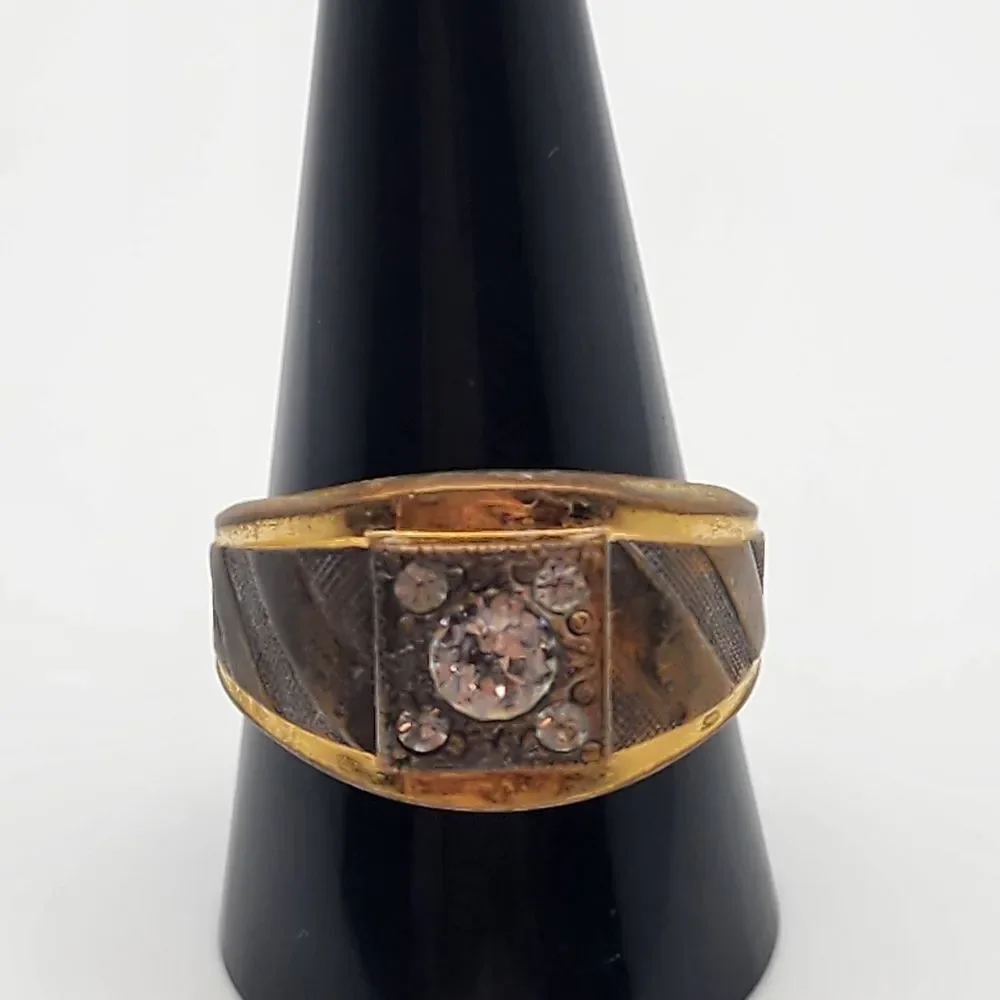 Vintage Clark & Coombs 18K Gold Electroplated & CZ Ring (12)